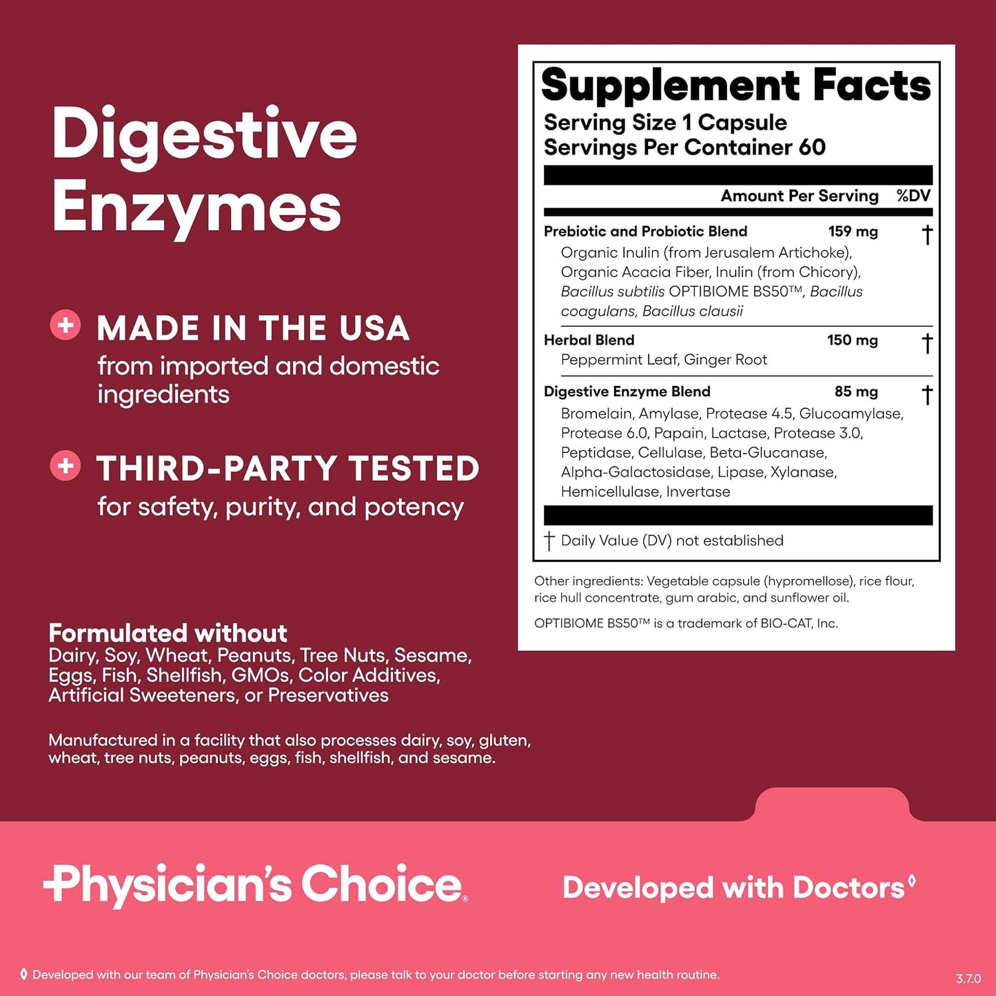 Physician's CHOICE Daily Gut Essentials Bundle: Easy Mix Fiber, Digestive Enzymes & 60 Billion Probiotic