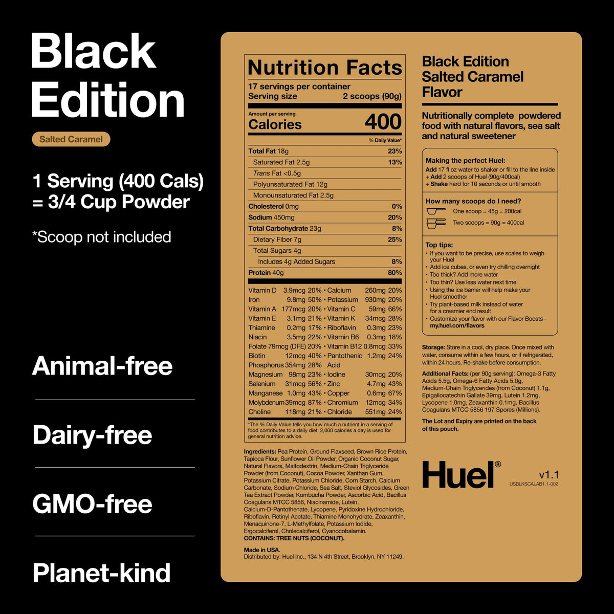 Huel Black Edition | Salted Caramel 40g Vegan Protein Powder | Nutritionally Complete