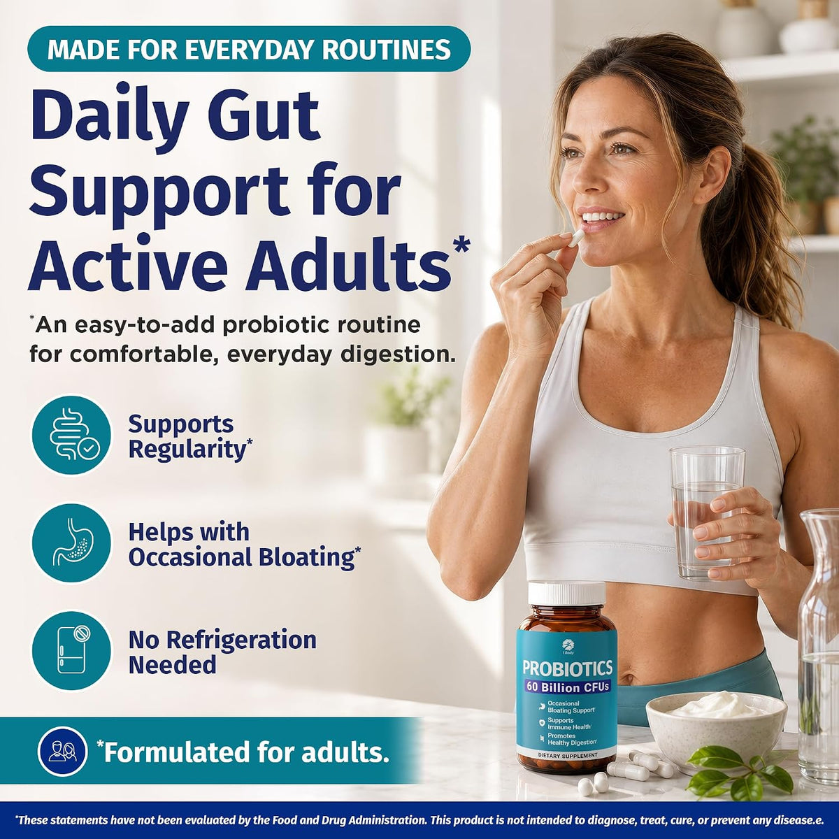 1 Body Probiotic 60 Billion with Prebiotics & Enzymes, 60 Vegan Caps