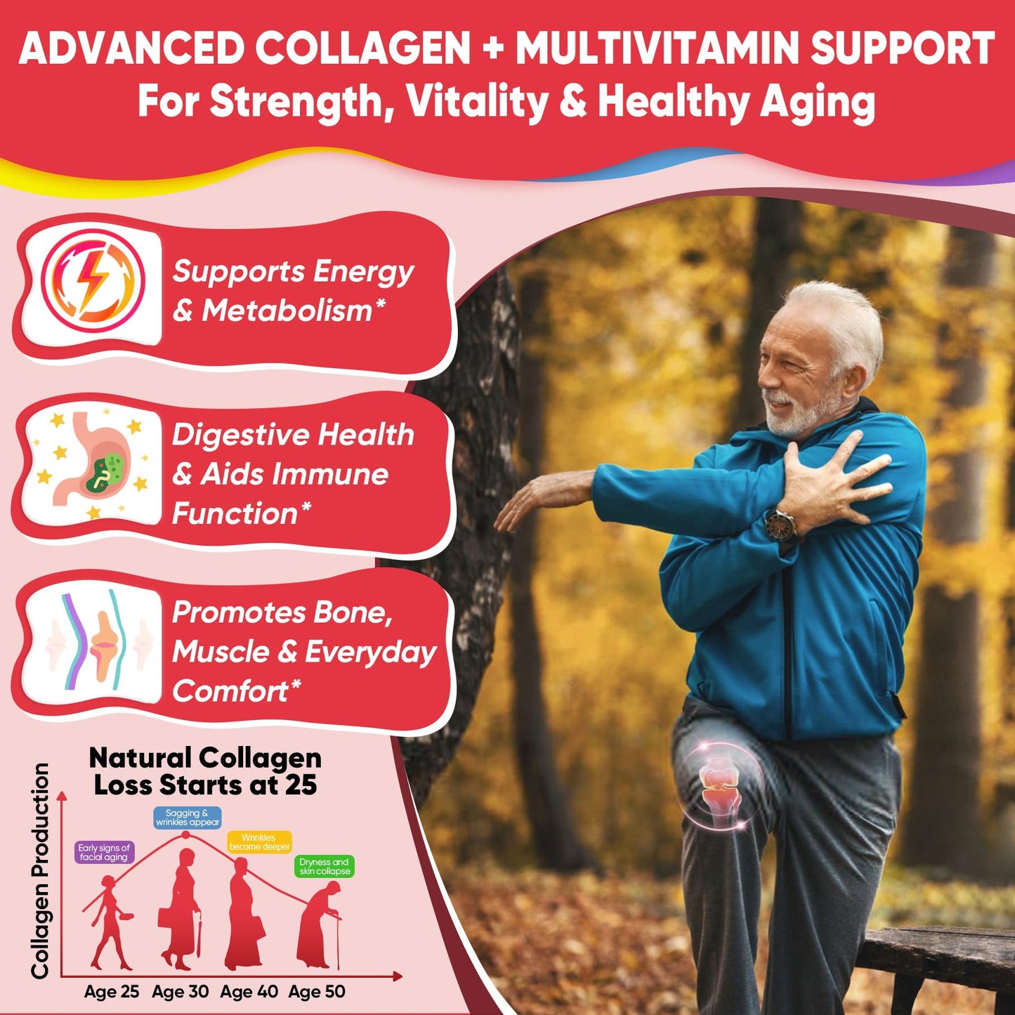 Collagen Peptide Gummies for Women & Men Sugar-Free, Multi Collagen Hydrolyzed w/ 1500mg Protein Type I,II,III,V,X, 5000mcg Biotin, Methylated B12, Vitamin C A E D3 B6 for Skin Hair Nails, Bone, 60Cts