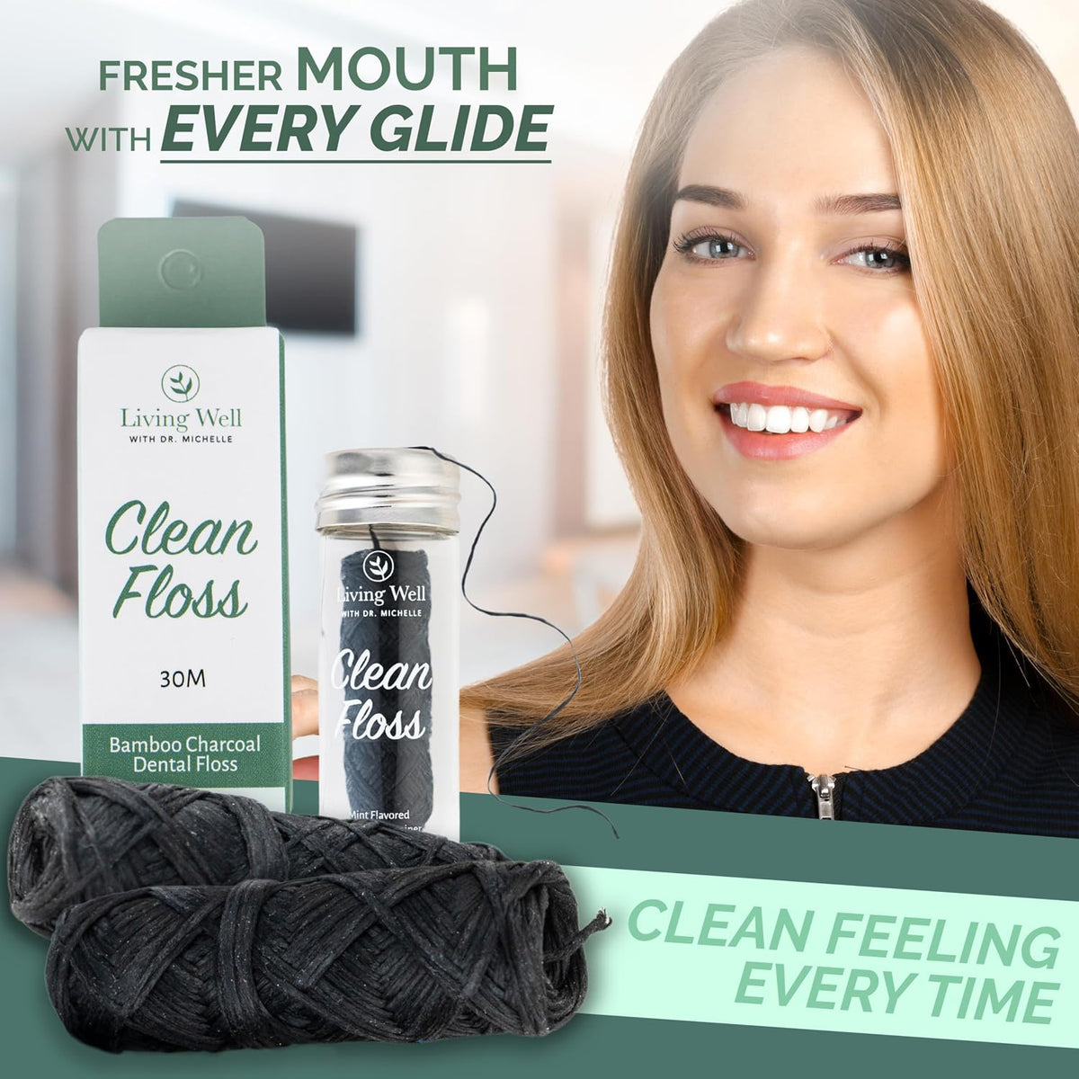 Bamboo Charcoal Mint Dental Floss