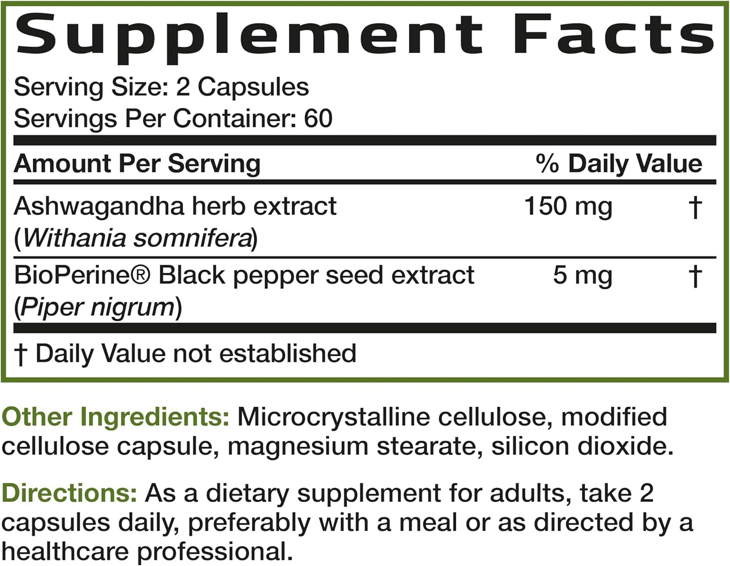 Bronson Ashwagandha Extra Strength Stress & Mood Support 120 Capsules | Vegetarian, Non-GMO, Gluten-Free, Soy-Free, BioPerine for High Absorption