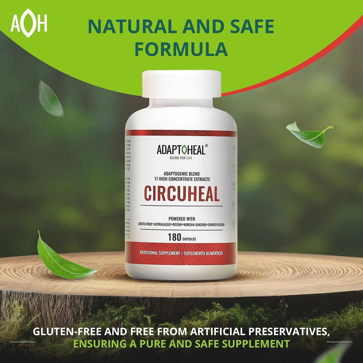 ADAPTOHEAL Circuheal Circulatory Support Ginkgo, Astragalus (180 Caps)