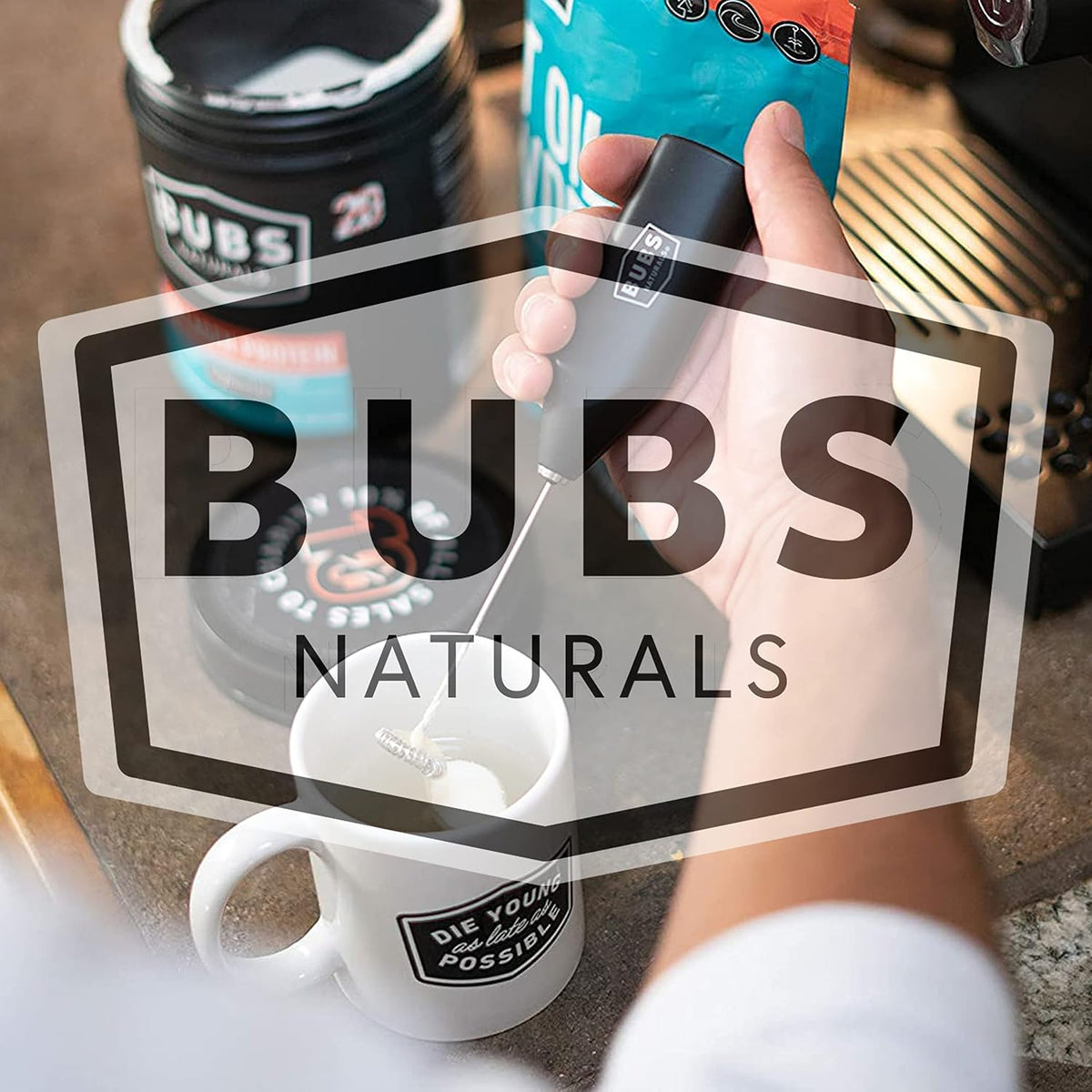 BUBS Naturals Mix Wand - Handheld Milk Frother - Lattes, Coffee, Cappuccino, Frappes, Hot Chocolate Blender - Portable Protein Powder, Omelet, Egg, Shakes, Smoothies Mixer - Food Grade Stainless Steel