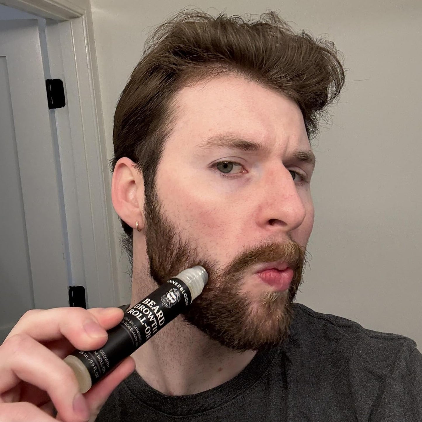 Innerbloom Minoxidil 5% Beard Growth Roll-On, Beard Growth Roller with Rosemary Oil Ultra Portable Mustache Growth