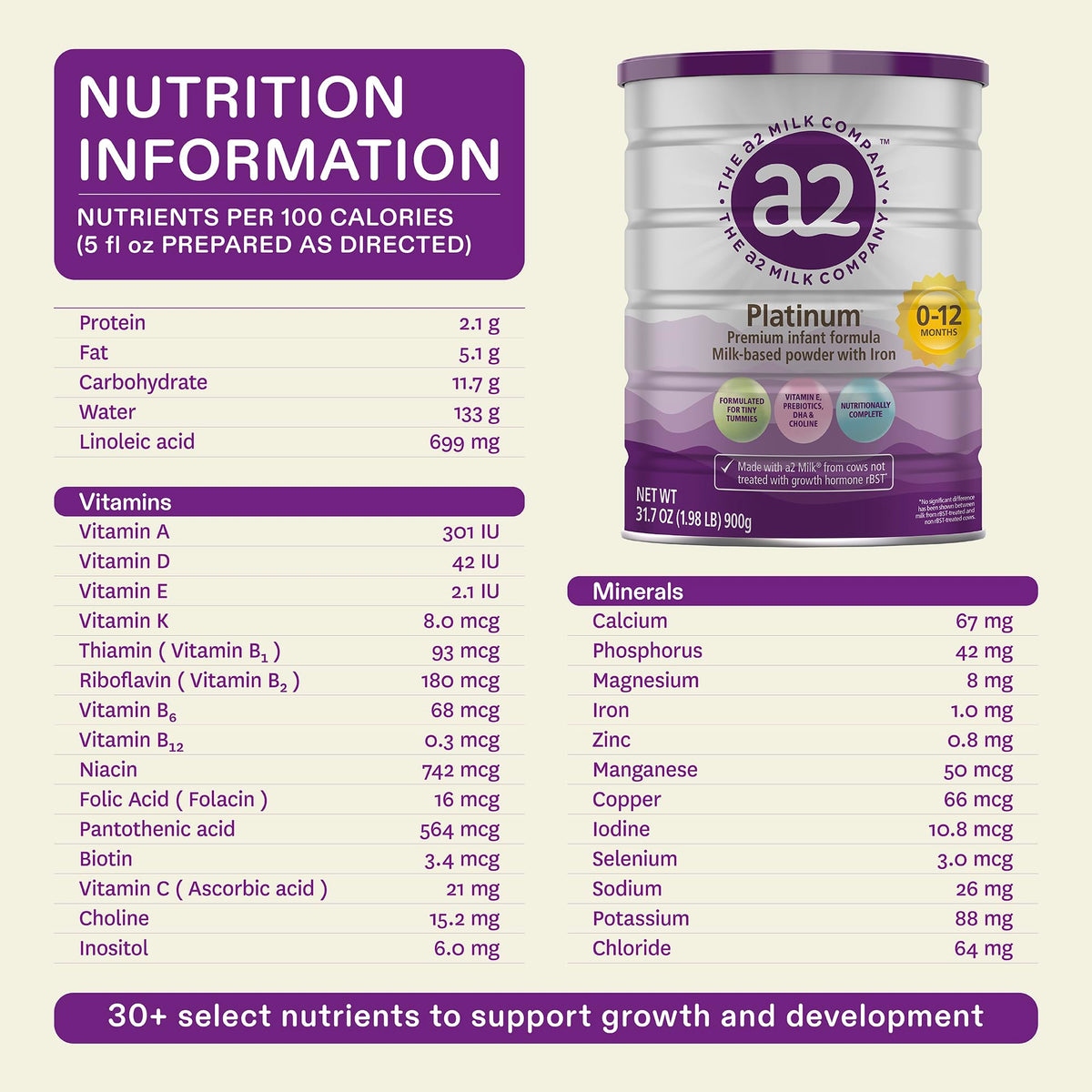 a2 Platinum Premium Infant Formula for Babies 0-12 Months | Milk-based Powder with Iron