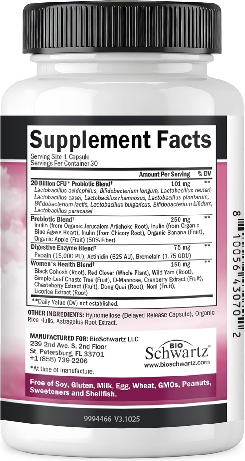 Prebiotics and Probiotics for Women - Gut, Vaginal & Immune Health Support