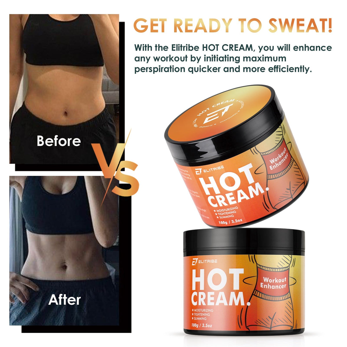 Elitribe Hot Cream Sweat Workout Enhancer Gel - Fat Burning, Cellulite & Firming Body