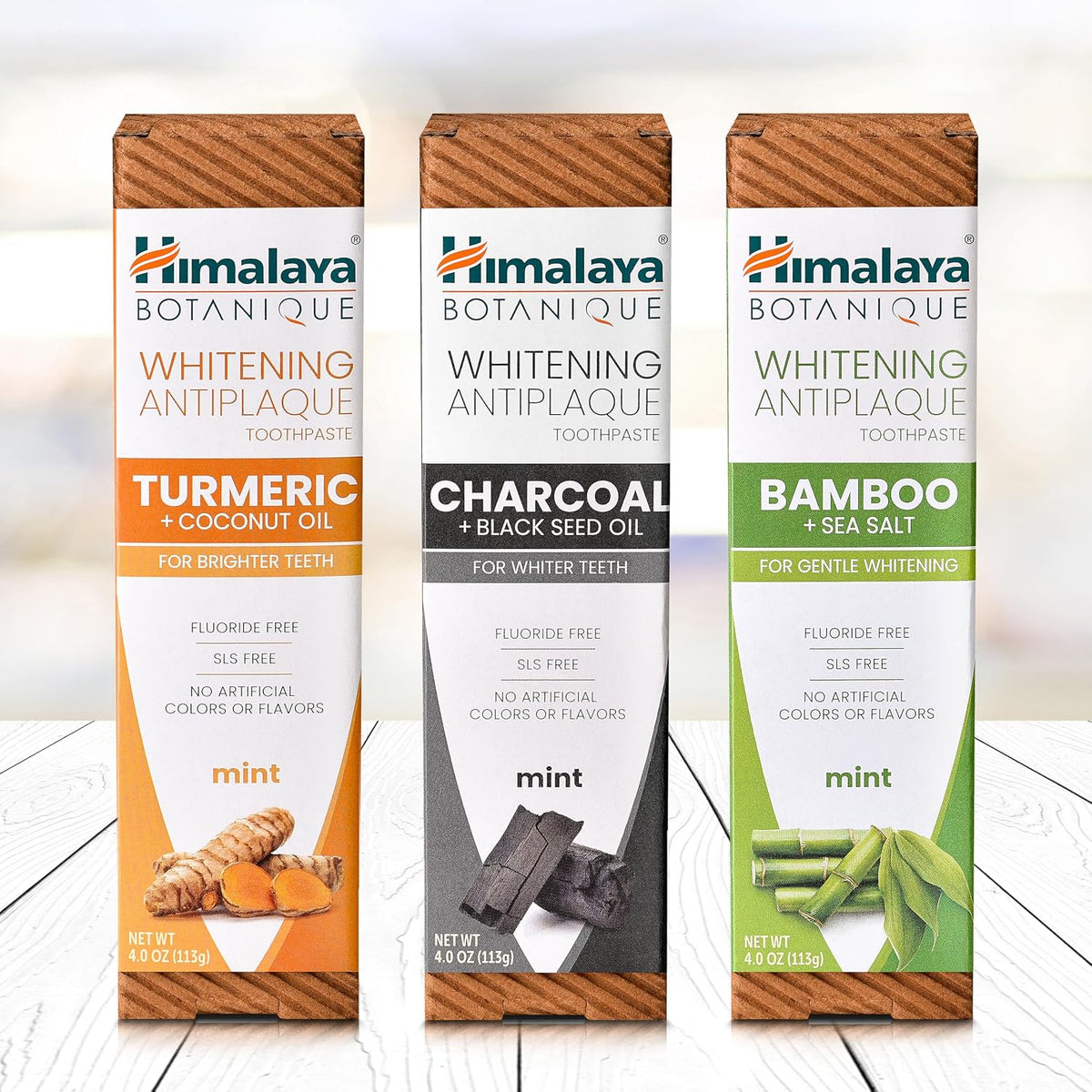Himalaya Botanique Whitening Antiplaque Charcoal Toothpaste, 4 oz, 2 Pack