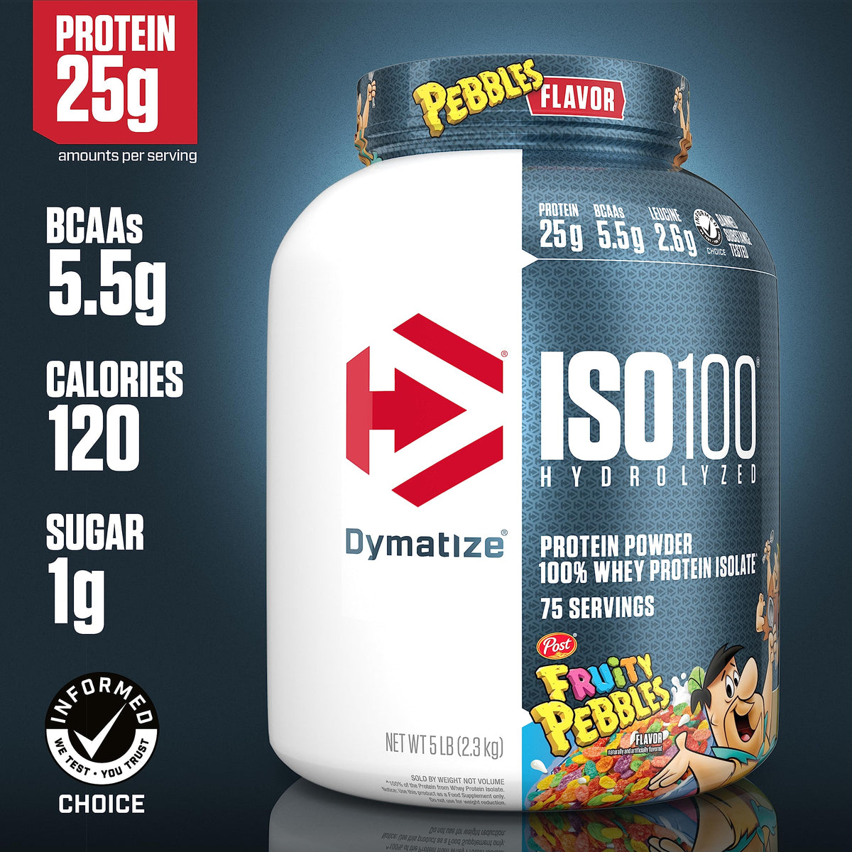 Dymatize ISO100 Hydrolyzed Protein Powder, 100% Whey Isolate, 25g of Protein, 5.5g