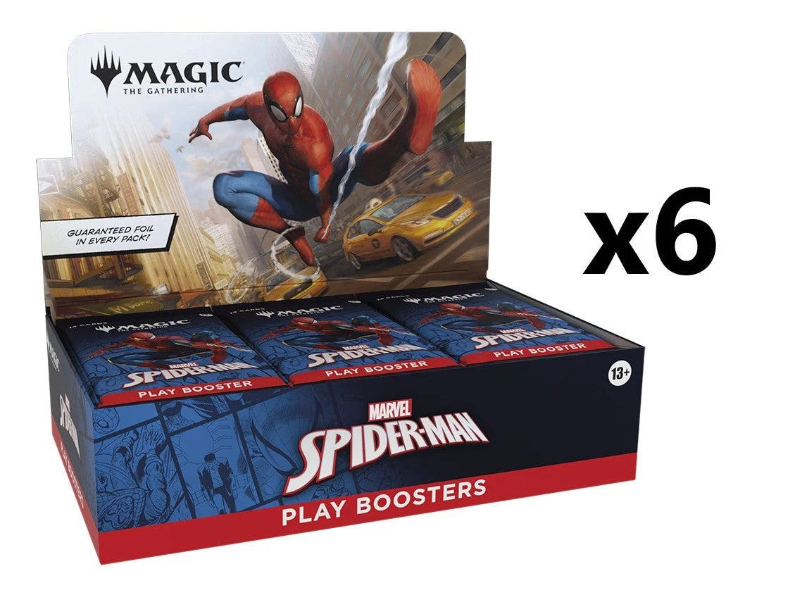 SEALED CASE! 6x Play Booster Box Marvel's Spider-Man SPM MTG