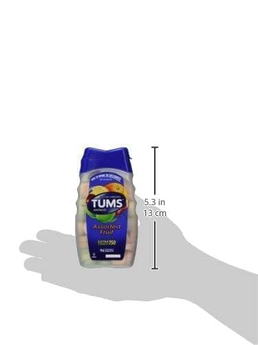 TUMS Antacid Chewable Tablets, Extra Strength for Heartburn Relief, Assorted Fruit