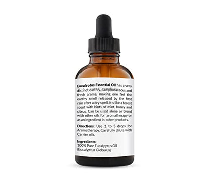 NaturoBliss 100% Pure Natural Undiluted Eucalyptus Essential Oil (4oz) Premium Therapeutic Grade