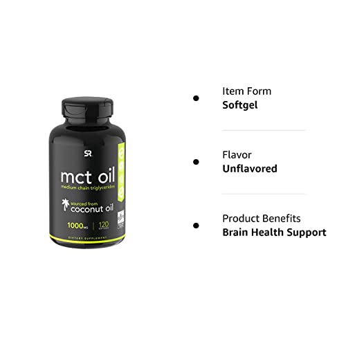 Sports Research Keto MCT Oil Capsules derived from Coconut Oil | Keto Fuel for The Brain