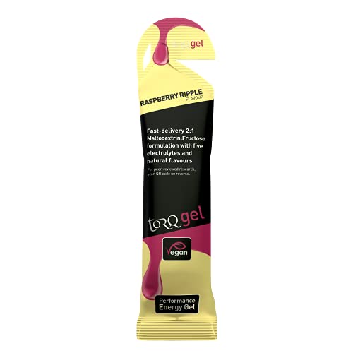 Torq Energy Gel Raspberry Ripple - Sports, Cycling, Running Gels with 30 g