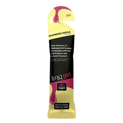 Torq Energy Gel Raspberry Ripple - Sports, Cycling, Running Gels with 30 g