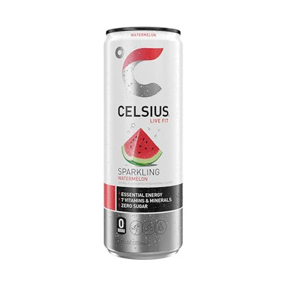 CELSIUS Sparkling Watermelon, Functional Essential Energy Drink 12 Fl Oz (Pack of 12)