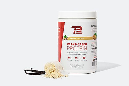 TB12 Plant Based Protein Powder by Tom Brady, 24g of Vegan Pea Protein, Low Sugar