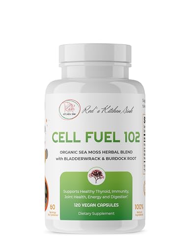 Red's Kitchen Sink Cell Fuel 102 Sea Moss Capsules | Made with Irish Sea Moss Bladderwra