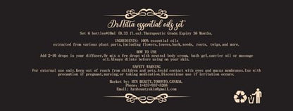 Essential Oils Set 100% Pure Natural DR.NITTA Top 6 Oils for Massage,Diffusers,Humidifier