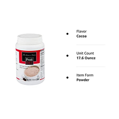 Protidiet High Protein Hot Cocoa Drink Mix 17.6 oz Canister