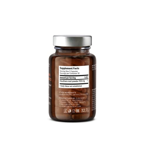 CLAV® Siberian Ginseng - 900mg Eleuthero Root Powder - Energy Supplement