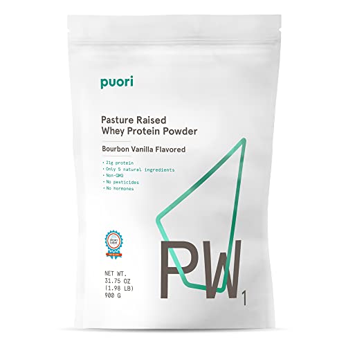 Puori Whey Protein Powder - Bourbon Vanilla - PW1 Pasture Raised, Grass-Fed & Non