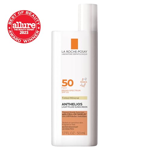 La Roche-Posay Anthelios Tinted Sunscreen SPF 50, Ultra-Light Fluid Broad Spectrum