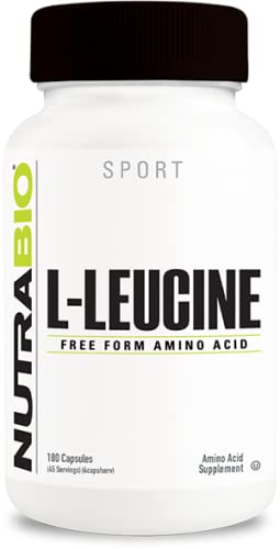 NutraBio 100% Pure L-Leucine - Muscle Recovery and Support - Naturally Fermented Free 