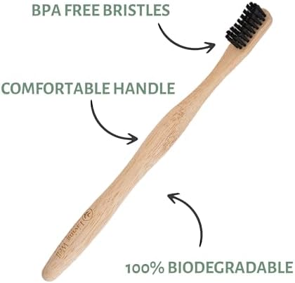 Bamboo Toothbrush, Floss, and Copper Tongue Scraper Set