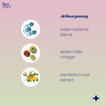her own Debloat Gummy, Bloating and Gas Relief, Helps Reduce Water Retention