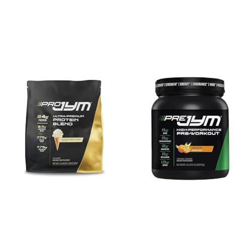 PRO JYM 45 Servings - Tahitian Vanilla Bean & PRE JYM 30 Servings - Tangerine Pre-Workout