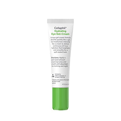 Cetaphil Hydrating Eye Gel-Cream, With Hyaluronic Acid, 0.5 fl oz, Brightens and Smooths