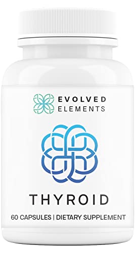 Evolved Elements Raw Grass-Fed Desiccated Bovine Thyroid - Thyroid Support for Women 
