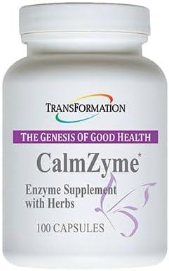 Transformation The Genesis of Good Health Enzymes CalmZyme Supplement with Enzymes & Herbal Blend, Maximize Digestion of Nutrients, Production of Energy & Aid in Immune Support, 100 Capsules