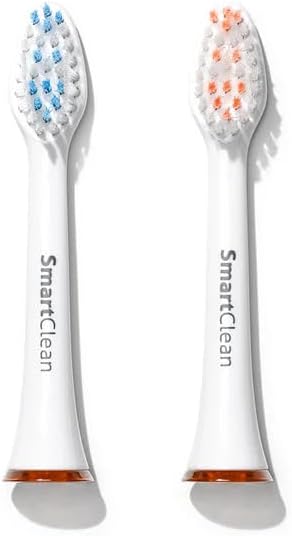Ollie SmartClean Replacement Brush Heads for Brio Toothbrush, White, 2 Pack