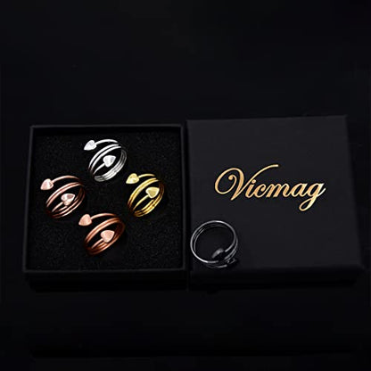Vicmag Copper Magnetic Ring for Women, Lymphatic Drainage Ring Ladies Fingers