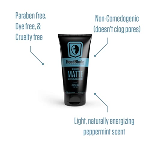 HeadBlade HeadLube Matte Moisturizer Lotion for Men (5 oz) - Leaves Head Smooth