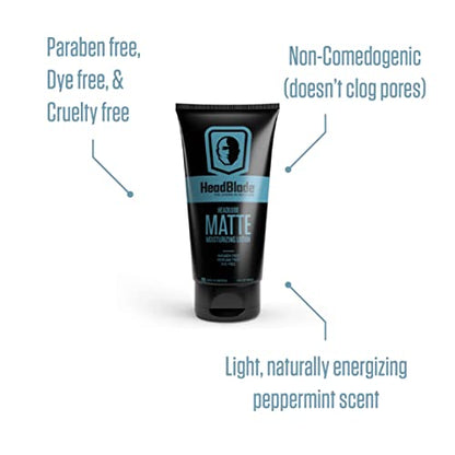 HeadBlade HeadLube Matte Moisturizer Lotion for Men (5 oz) - Leaves Head Smooth