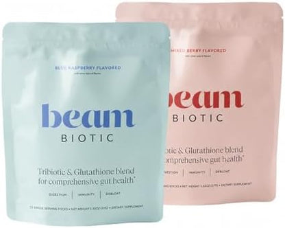 BEAM Biotic Bundle, Probiotics for Women – Gut Health & Digestive Health Powder with Pre, Pro & Postbiotics + Glutathione, Daily Probiotic Drink for Bloating Relief & Gut Balance
