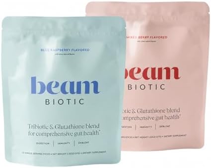 BEAM Biotic Bundle, Probiotics for Women – Gut Health & Digestive Health Powder with Pre, Pro & Postbiotics + Glutathione, Daily Probiotic Drink for Bloating Relief & Gut Balance