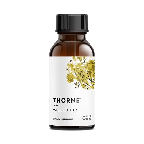 THORNE Vitamin D + K2 Liquid with a metered Dispenser - Vitamins D3 and K2 to Support 