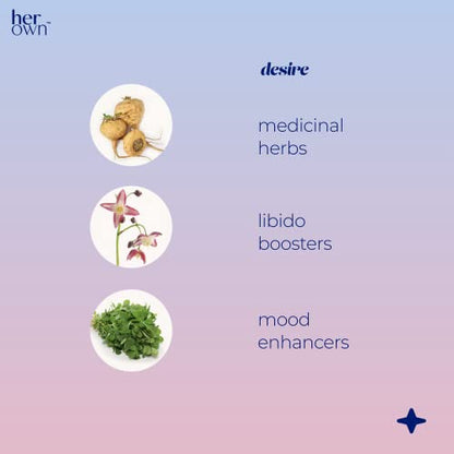 her own Passsion, Supports Libido Boost, Increases Arousal, Intimacy and Mood Support, Balances Hormones