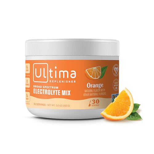 Ultima Replenisher Daily Electrolyte Drink Mix – Orange, 30 Servings – Hydration Powder 