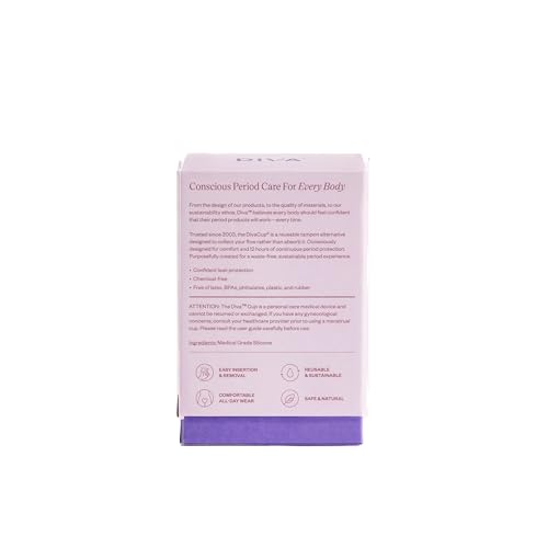 DivaCup - BPA-Free Reusable Menstrual Cup - Leak-Free Feminine Hygiene - Tampon and Pad
