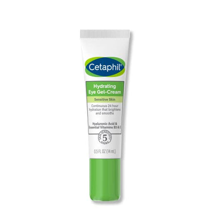 Cetaphil Hydrating Eye Gel-Cream, With Hyaluronic Acid, 0.5 fl oz, Brightens and Smooths