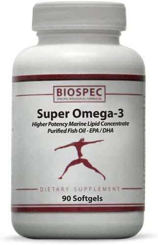 BIOSPEC SUPER OMEGA 3 Concentrated EPA/DHA - 67% Higher Potency Super Omega-3 provides a higher concentration of the all important EPA/DHA fraction so that clinically significant levels can be achieved with fewer softgels. 90 Softgels