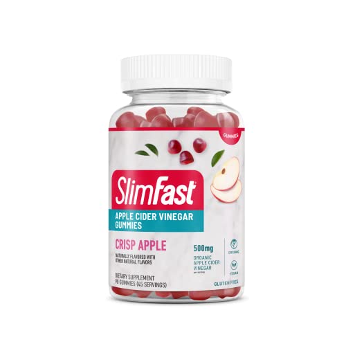 SlimFast Apple Cider Vinegar Gummies, Dietary Supplement with 500mg Organic Apple Cider