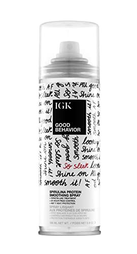 IGK GOOD BEHAVIOR Spirulina Protein Smoothing Spray | Keratin Like Treatment + Frizz 
