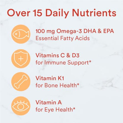 SmartyPants Kids Multivitamin Gummies: Omega 3 Fish Oil (EPA/DHA), Vitamin D3, C